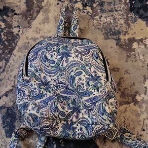 Paisley Blue and White Women's Backpack